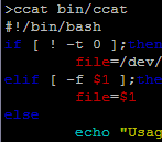 Syntax highlighted cat