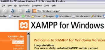 A screenshot of the xampp program